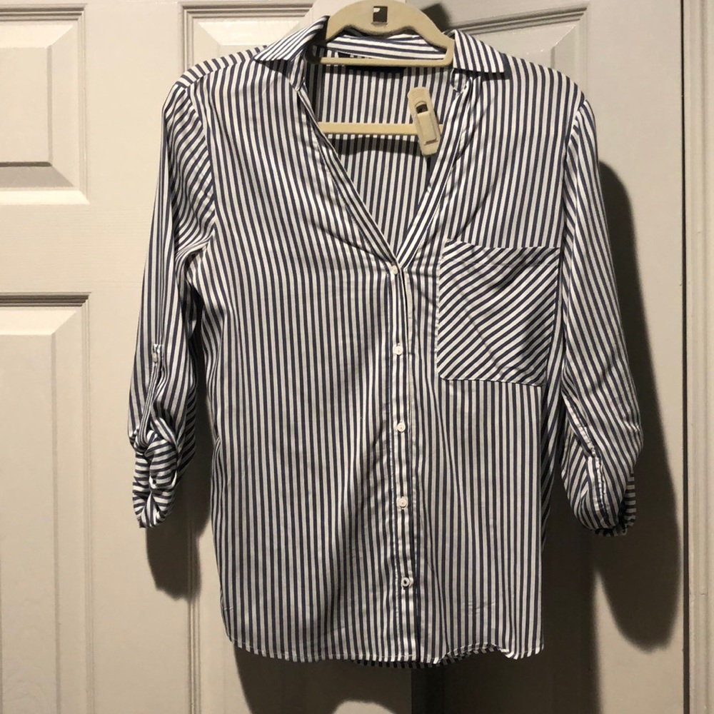 Zara Striped Button - Down Top